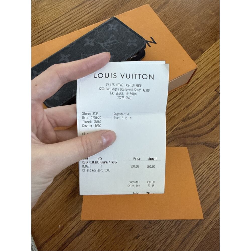 Authentic Louis Vuitton iPhone X Monogram Black & Gray Folio Case BC0158 - Picture 11 of 12